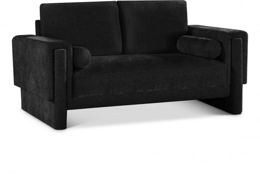 Madeline Chenille Fabric Loveseat Black - 152Black-L - Vega Furniture