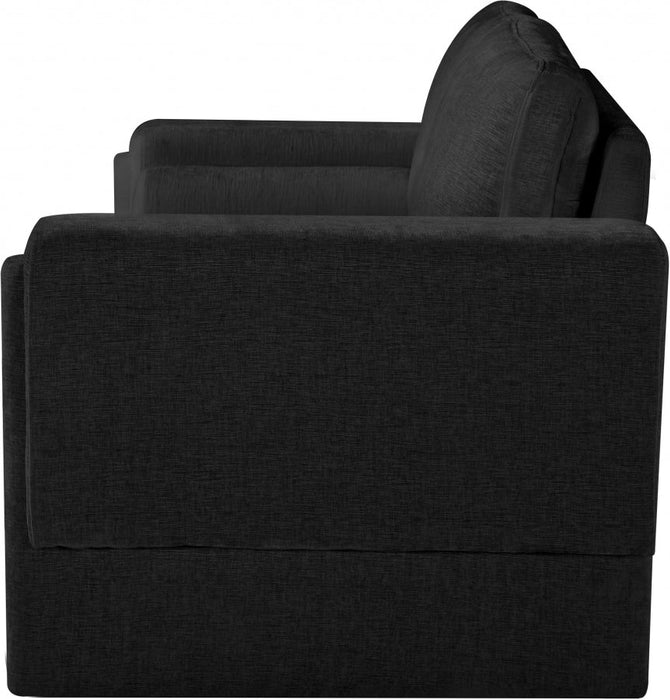 Madeline Chenille Fabric Loveseat Black - 152Black-L - Vega Furniture