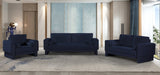 Madeline Chenille Fabric Loveseat Blue - 152Navy-L - Vega Furniture