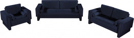 Madeline Chenille Fabric Loveseat Blue - 152Navy-L - Vega Furniture