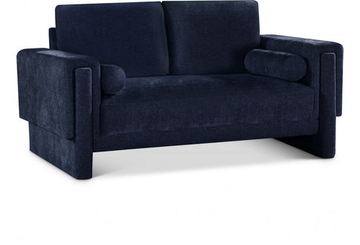 Madeline Chenille Fabric Loveseat Blue - 152Navy-L - Vega Furniture