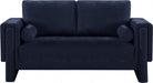Madeline Chenille Fabric Loveseat Blue - 152Navy-L - Vega Furniture