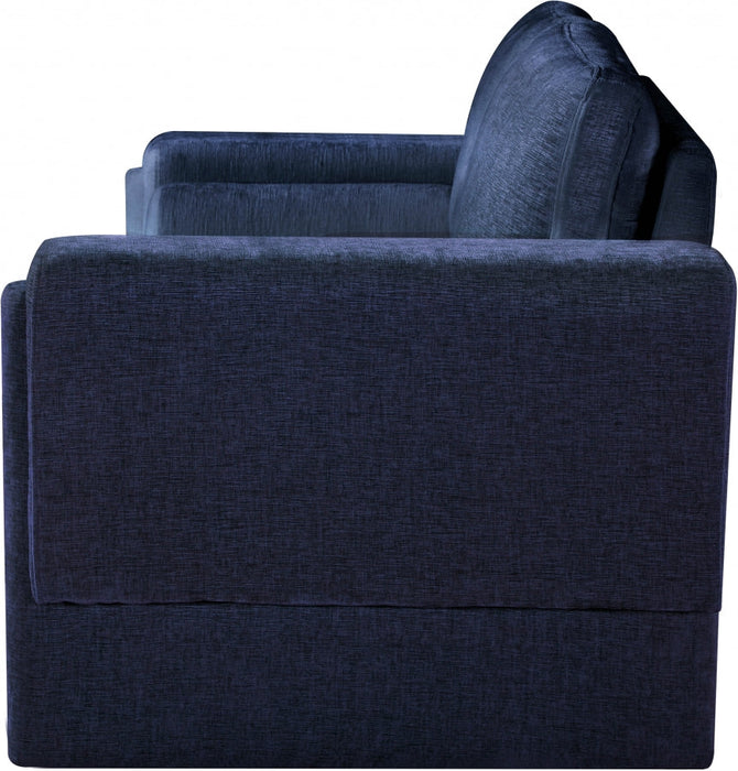 Madeline Chenille Fabric Loveseat Blue - 152Navy-L - Vega Furniture