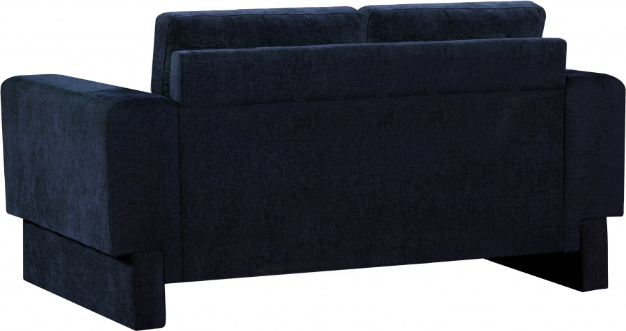 Madeline Chenille Fabric Loveseat Blue - 152Navy-L - Vega Furniture