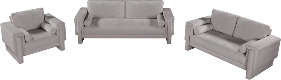 Madeline Chenille Fabric Loveseat Grey - 152Grey-L - Vega Furniture