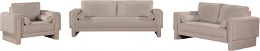 Madeline Chenille Fabric Sofa Beige - 152Beige-S - Vega Furniture