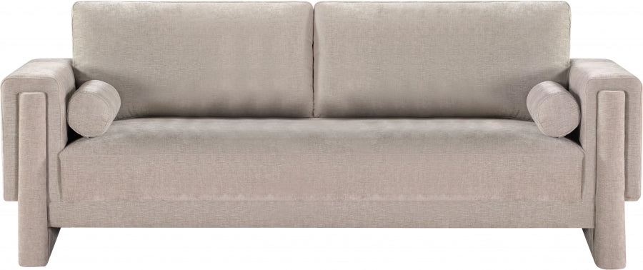 Madeline Chenille Fabric Sofa Beige - 152Beige-S - Vega Furniture