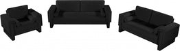 Madeline Chenille Fabric Sofa Black - 152Black-S - Vega Furniture