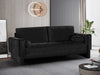 Madeline Chenille Fabric Sofa Black - 152Black-S - Vega Furniture