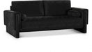 Madeline Chenille Fabric Sofa Black - 152Black-S - Vega Furniture