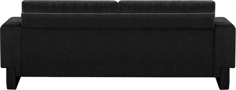 Madeline Chenille Fabric Sofa Black - 152Black-S - Vega Furniture