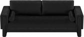 Madeline Chenille Fabric Sofa Black - 152Black-S - Vega Furniture