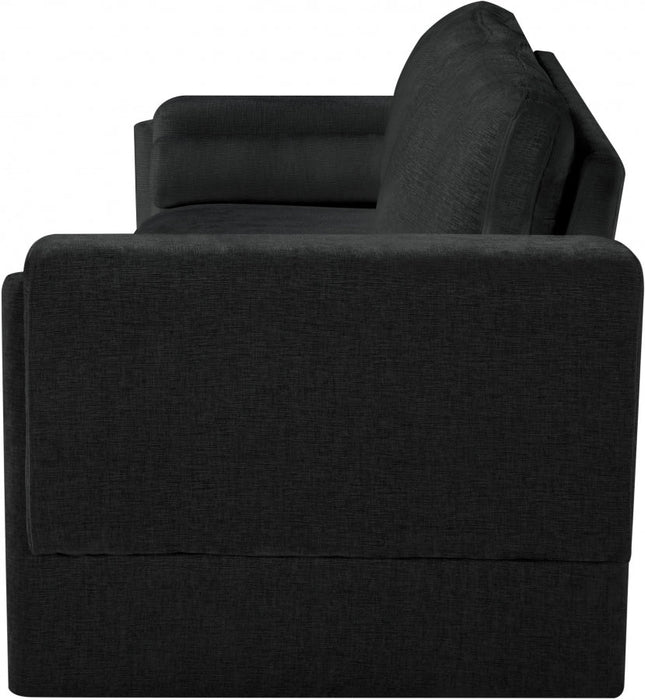 Madeline Chenille Fabric Sofa Black - 152Black-S - Vega Furniture