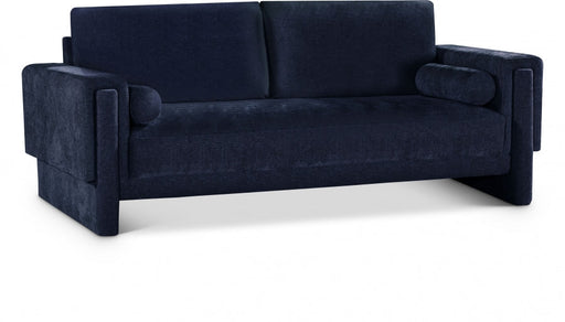 Madeline Chenille Fabric Sofa Blue - 152Navy-S - Vega Furniture