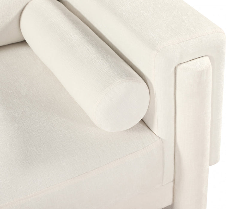 Madeline Chenille Fabric Sofa Cream - 152Cream-S - Vega Furniture