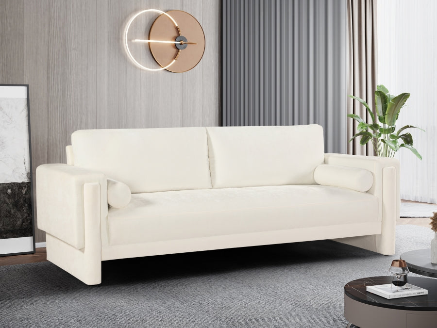 Madeline Chenille Fabric Sofa Cream - 152Cream-S - Vega Furniture