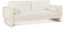 Madeline Chenille Fabric Sofa Cream - 152Cream-S - Vega Furniture