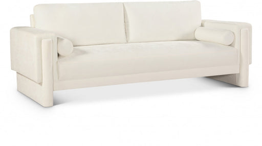 Madeline Chenille Fabric Sofa Cream - 152Cream-S - Vega Furniture