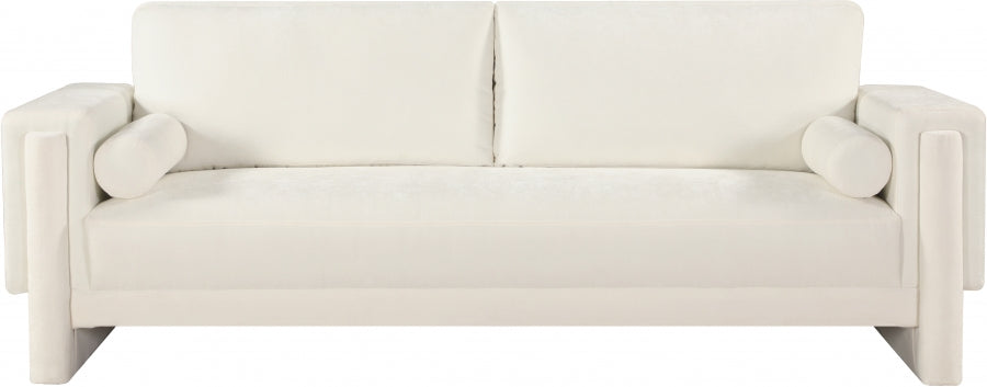 Madeline Chenille Fabric Sofa Cream - 152Cream-S - Vega Furniture