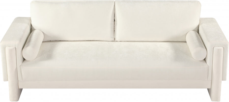 Madeline Chenille Fabric Sofa Cream - 152Cream-S - Vega Furniture