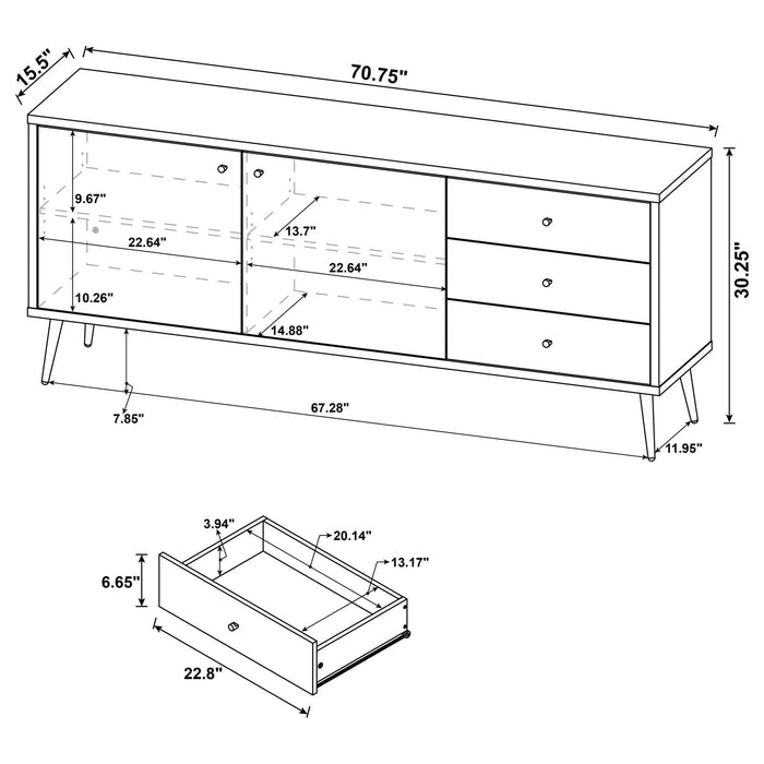 Maeve 2-door Engineered Wood Accent Cabinet Grey and Antique Pine - 950352 - Vega Furniture