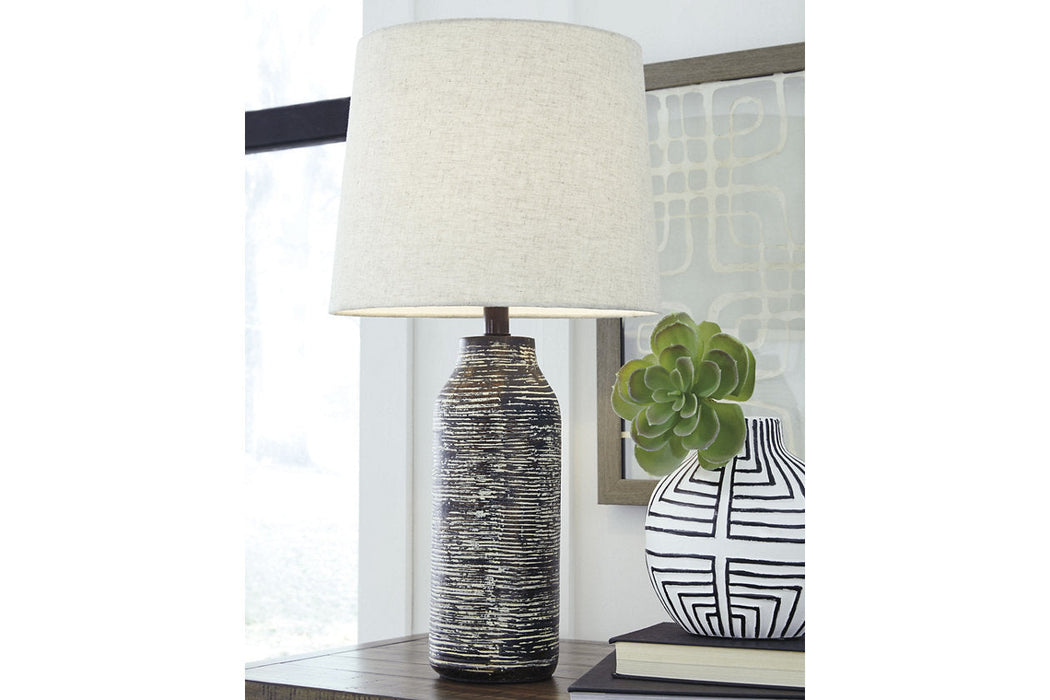 Mahima Black/White Table Lamp, Set of 2 - L235584 - Vega Furniture