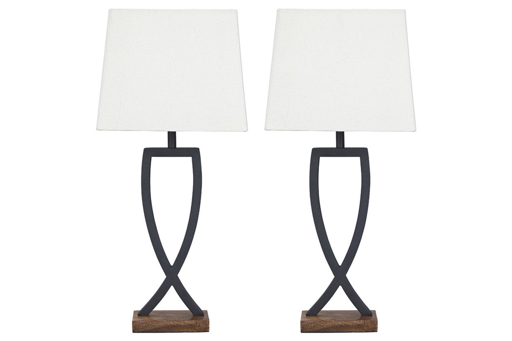 Makara Black/Brown Table Lamp, Set of 2 - L204174 - Vega Furniture