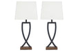 Makara Black/Brown Table Lamp, Set of 2 - L204174 - Vega Furniture