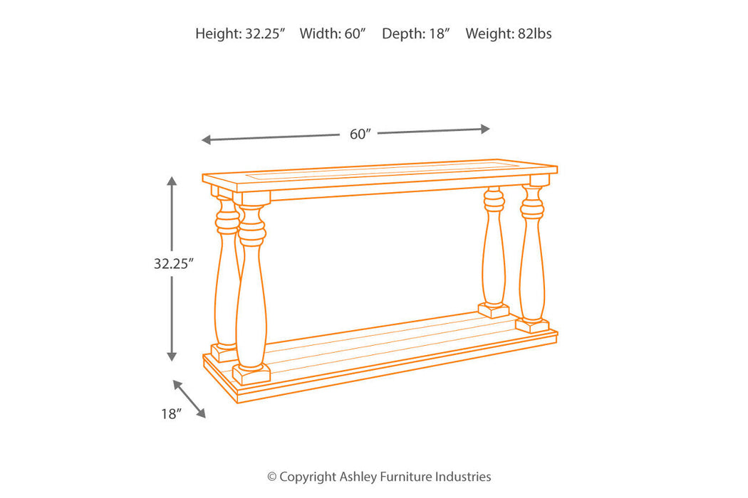 Mallacar Black Sofa/Console Table - T880-4 - Vega Furniture