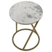 Malthe White/Antique Gold Round Accent Table with Marble Top - 959562 - Vega Furniture