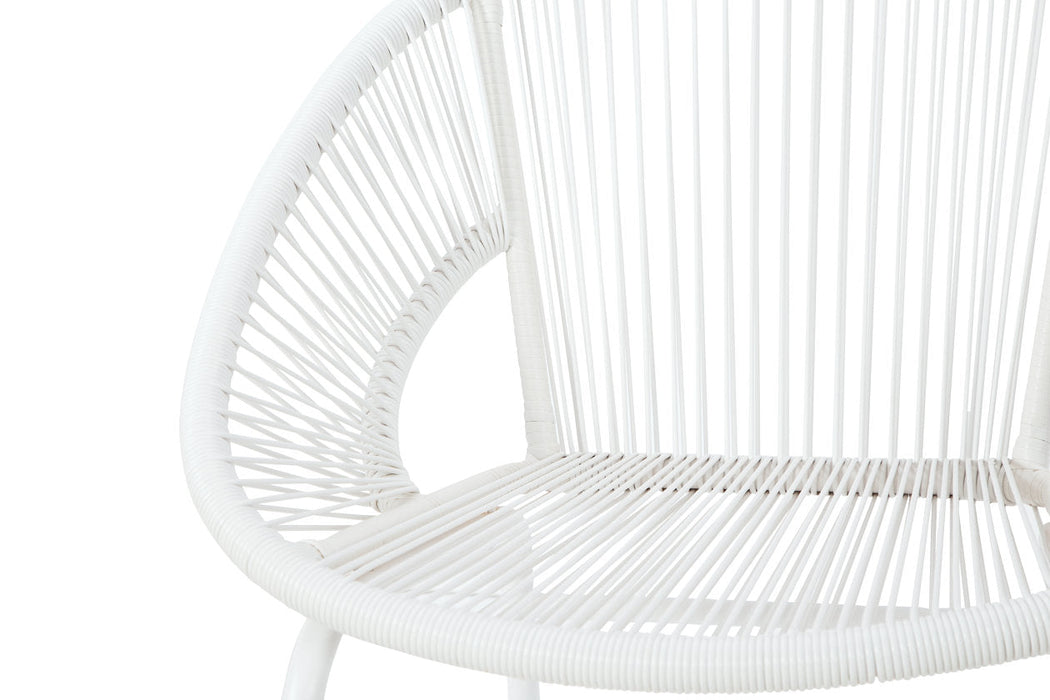 Mandarin Cape White Outdoor Table and Chairs, Set of 3 - P312-050 - Vega Furniture