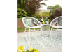 Mandarin Cape White Outdoor Table and Chairs, Set of 3 - P312-050 - Vega Furniture