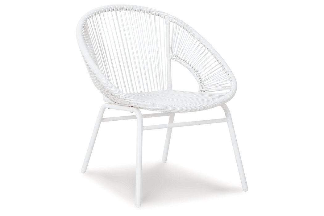 Mandarin Cape White Outdoor Table and Chairs, Set of 3 - P312-050 - Vega Furniture