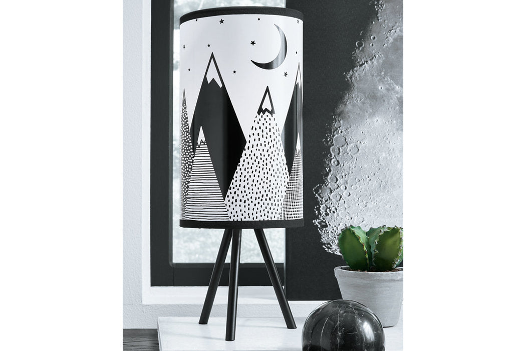 Manu White/Black Table Lamp - L857834 - Vega Furniture