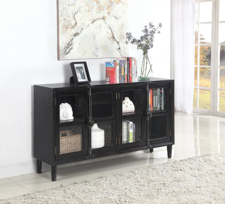 Mapleton Black 4-Door Accent Cabinet - 950780 - Vega Furniture