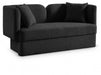 Marcel Black Boucle Fabric Loveseat - 616Black-L - Vega Furniture