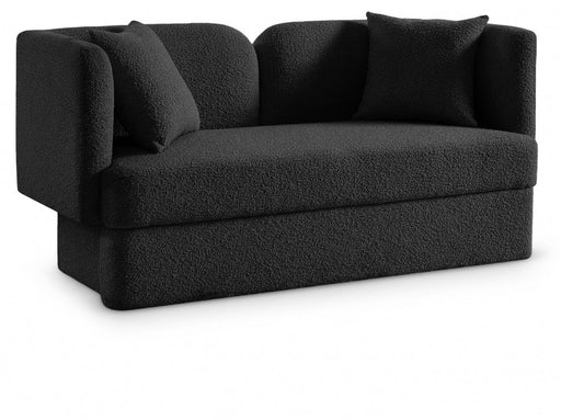 Marcel Black Boucle Fabric Loveseat - 616Black-L - Vega Furniture