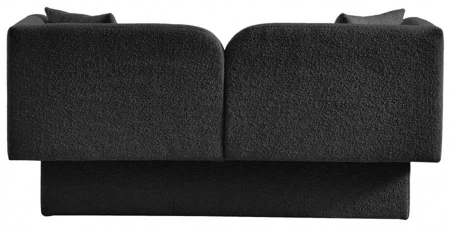 Marcel Black Boucle Fabric Loveseat - 616Black-L - Vega Furniture