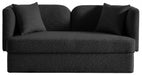 Marcel Black Boucle Fabric Loveseat - 616Black-L - Vega Furniture