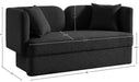 Marcel Black Boucle Fabric Loveseat - 616Black-L - Vega Furniture