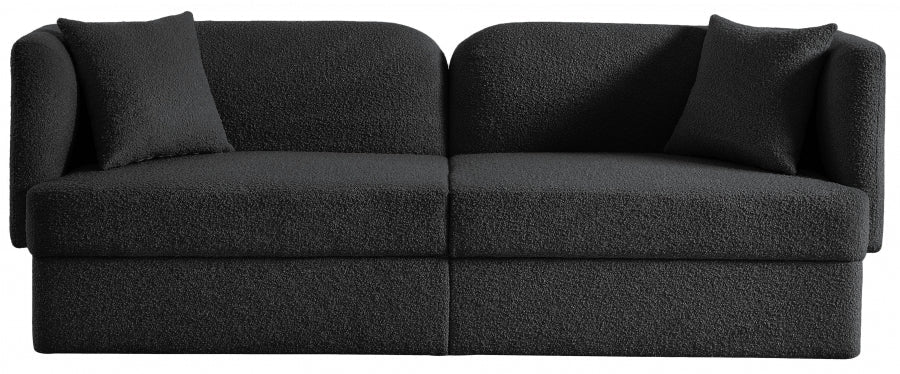 Marcel Black Boucle Fabric Sofa - 616Black-S - Vega Furniture