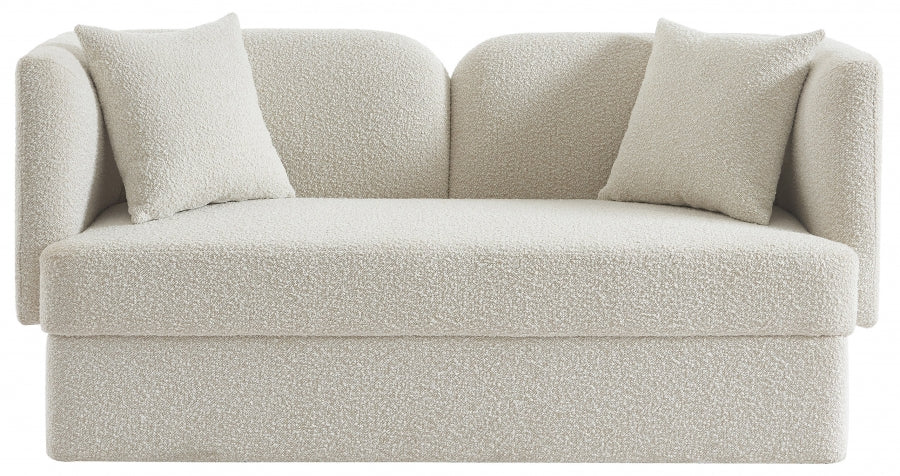 Marcel Cream Boucle Fabric Loveseat - 616Cream-L - Vega Furniture