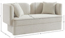 Marcel Cream Boucle Fabric Loveseat - 616Cream-L - Vega Furniture