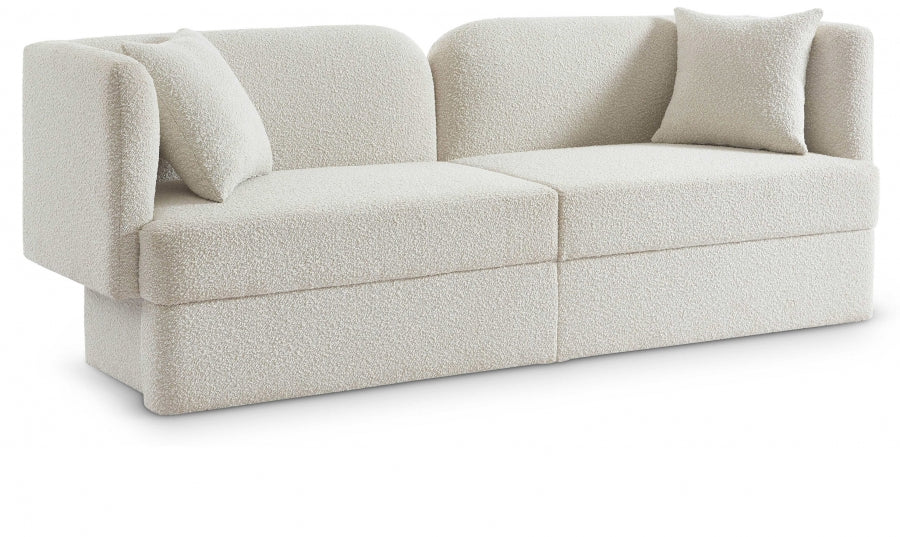 Marcel Cream Boucle Fabric Sofa - 616Cream-S - Vega Furniture