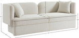 Marcel Cream Boucle Fabric Sofa - 616Cream-S - Vega Furniture