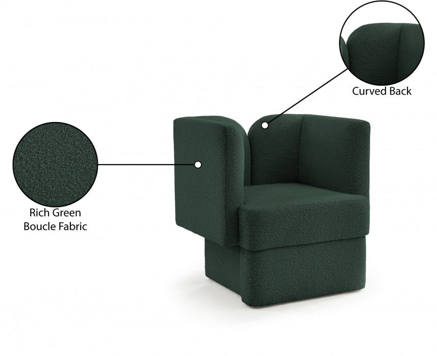 Marcel Green Boucle Fabric Chair - 616Green-C - Vega Furniture