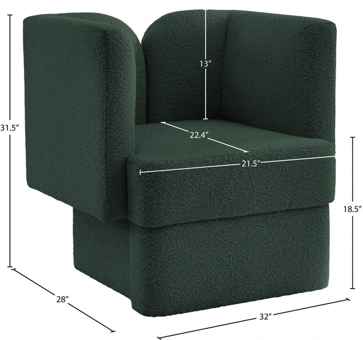 Marcel Green Boucle Fabric Chair - 616Green-C - Vega Furniture