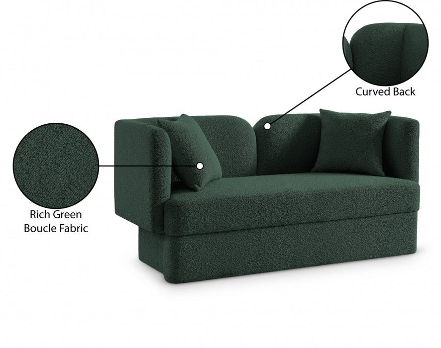 Marcel Green Boucle Fabric Loveseat - 616Green-L - Vega Furniture