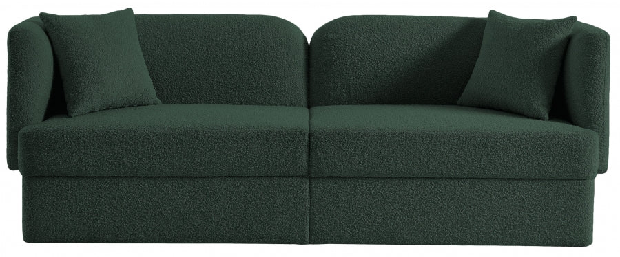 Marcel Green Boucle Fabric Sofa - 616Green-S - Vega Furniture