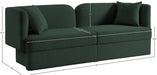 Marcel Green Boucle Fabric Sofa - 616Green-S - Vega Furniture